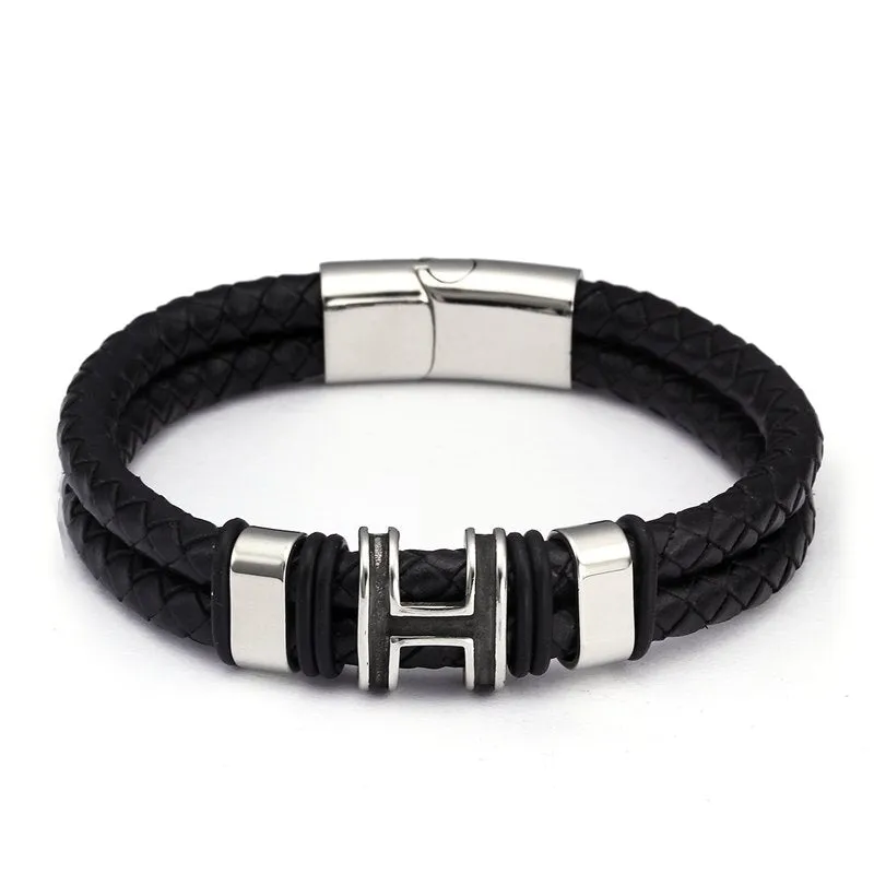Luxury Brand Men Women Genuine Leather Charm Bracelets
