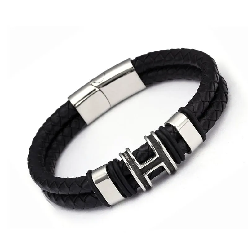 Luxury Brand Men Women Genuine Leather Charm Bracelets