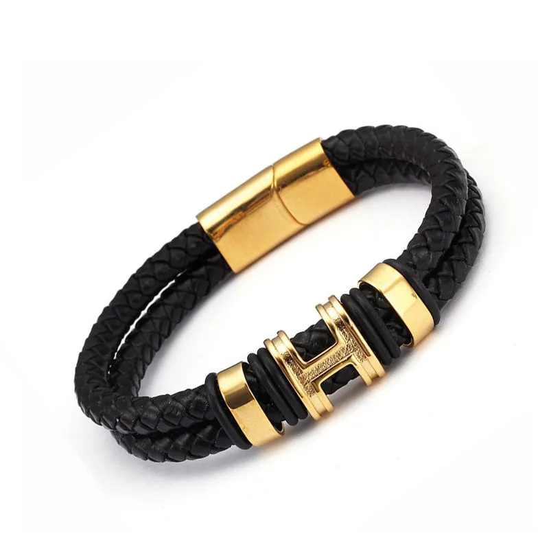 Luxury Brand Men Women Genuine Leather Charm Bracelets