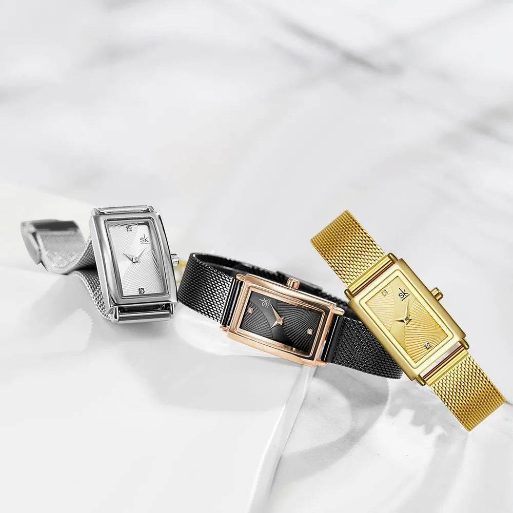 Luxury Brand Stainless Steel Rectangle Quartz Watch
