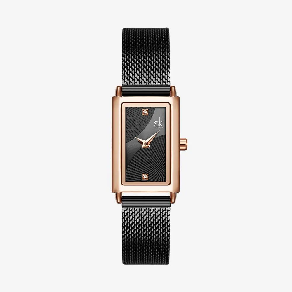 Luxury Brand Stainless Steel Rectangle Quartz Watch