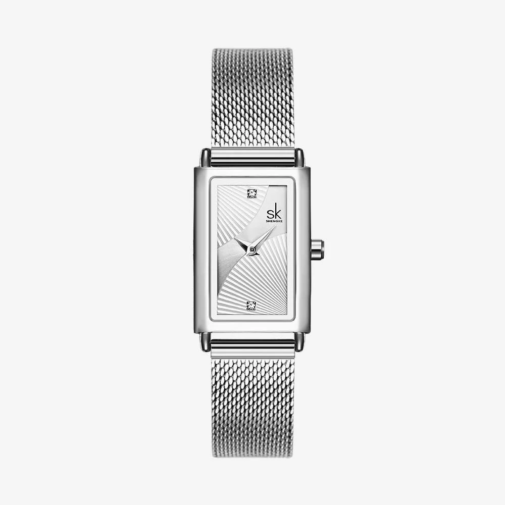 Luxury Brand Stainless Steel Rectangle Quartz Watch