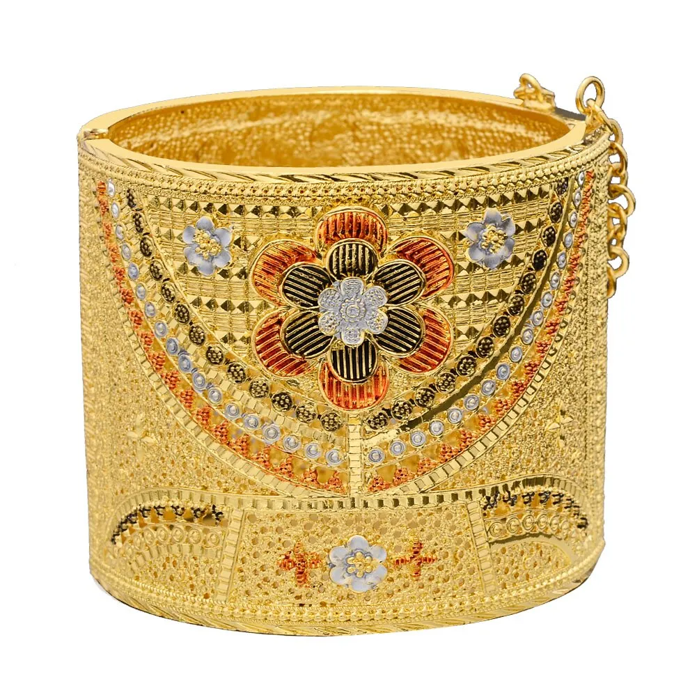 luxury  Bride 24K Gold Color Dubai Bangles For Women African Ethiopian Bracelets
