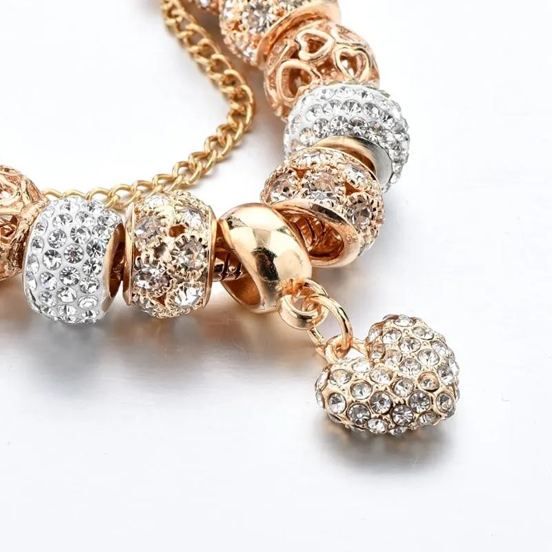 Luxury Crystal Heart Charm Bracelets
