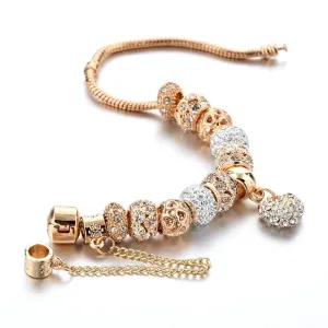 Luxury Crystal Heart Charm Bracelets