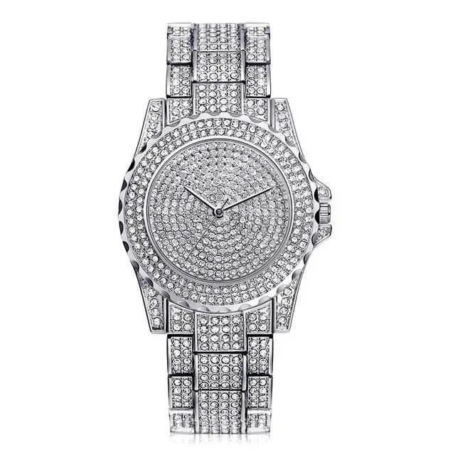 Luxury Diamond Watch 14K Yellow Gold Women Wedding PARTY Jewelry