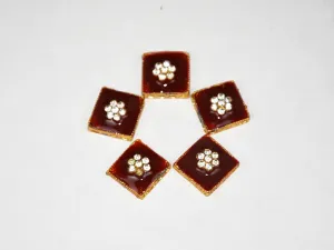 Maroon Designer Square Kundan Beads