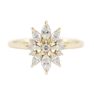 Marquise Diamond Floral Ring - Olivia