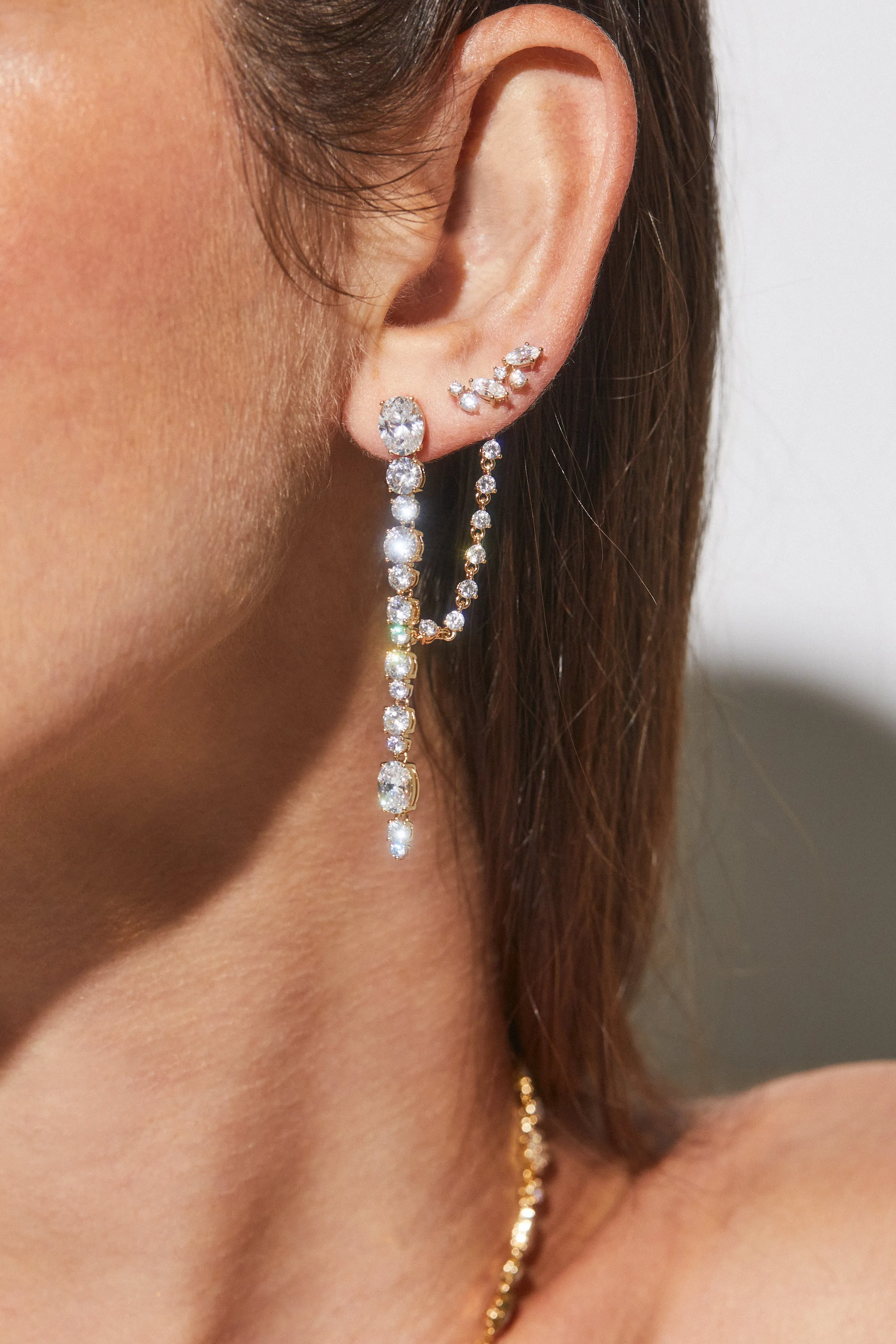 MATCHPOINT LINKED CZ EARRINGS