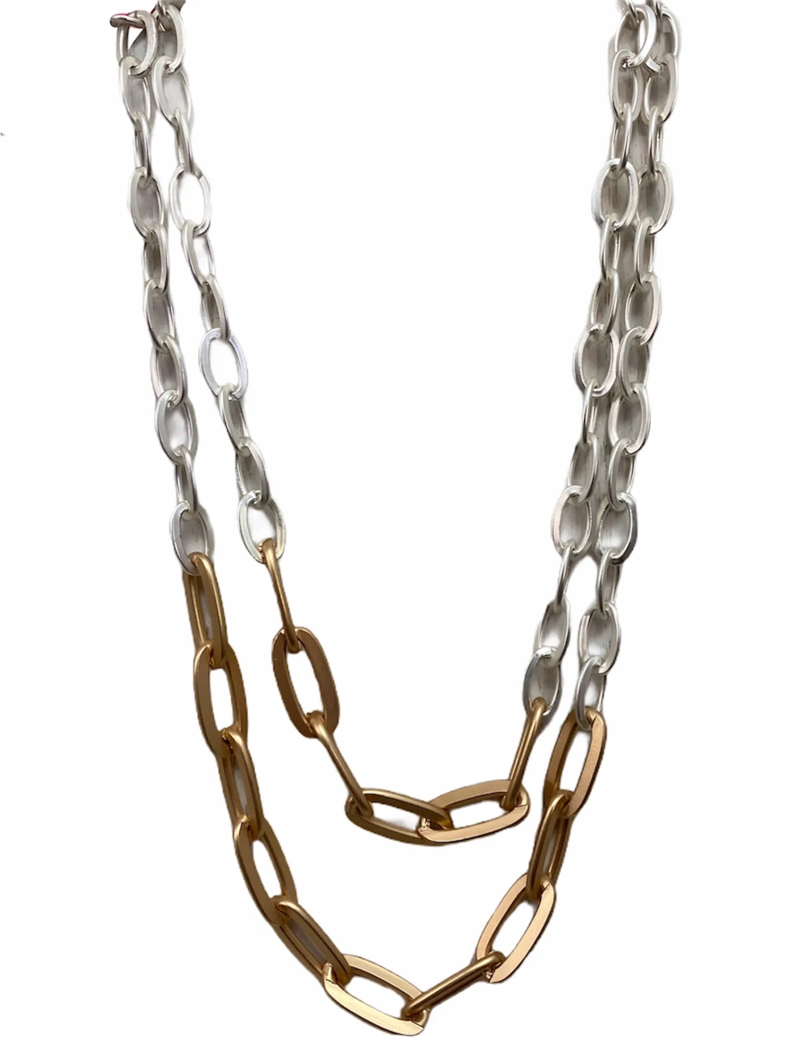 MATTE TWO-TONE CHAIN NECKLACE