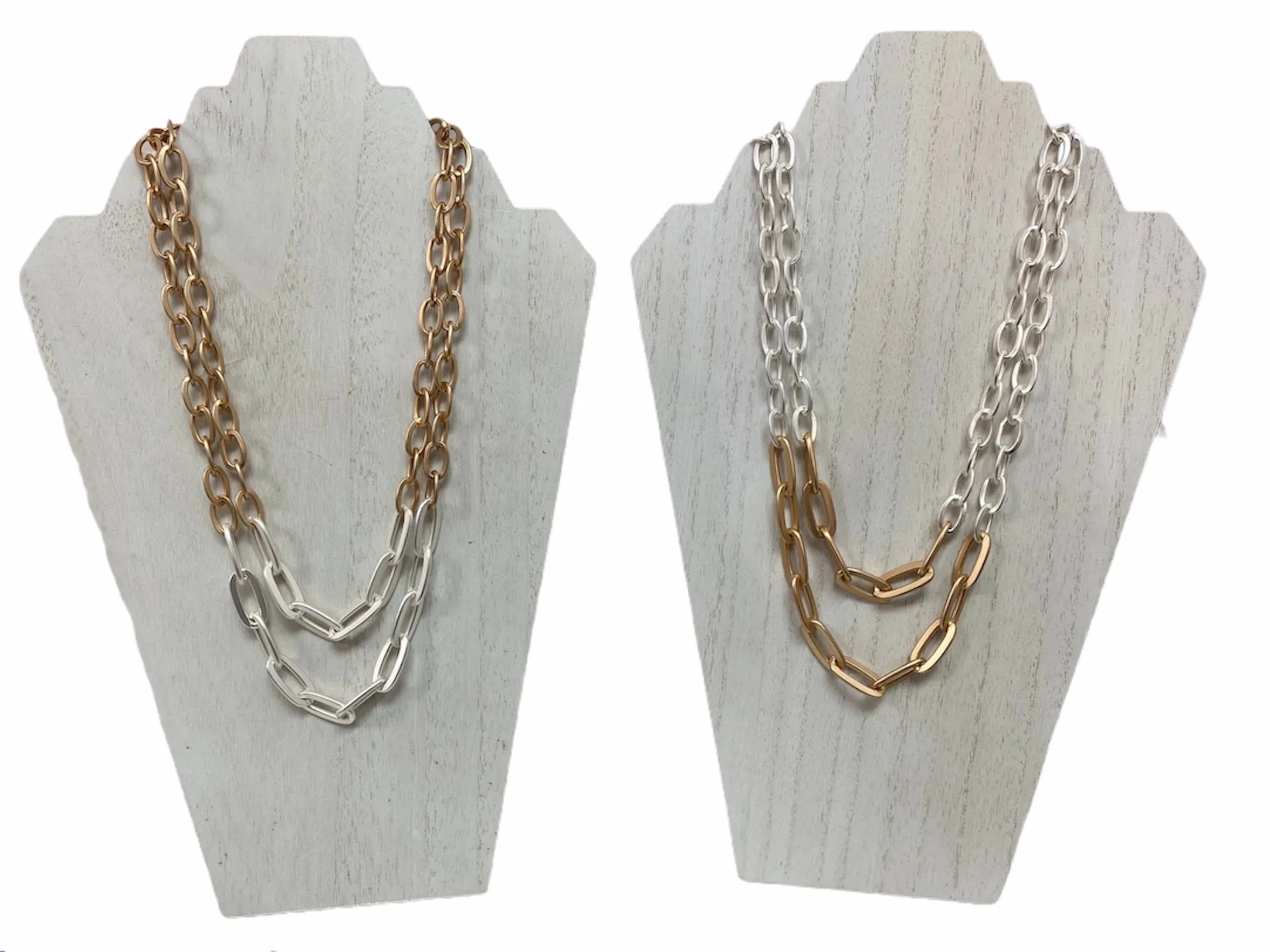 MATTE TWO-TONE CHAIN NECKLACE