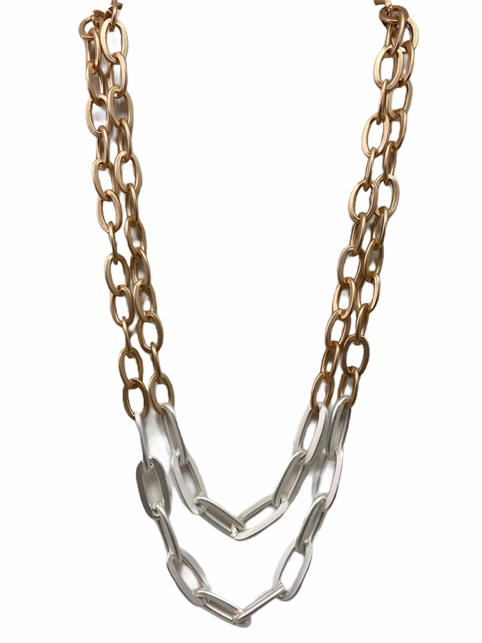 MATTE TWO-TONE CHAIN NECKLACE