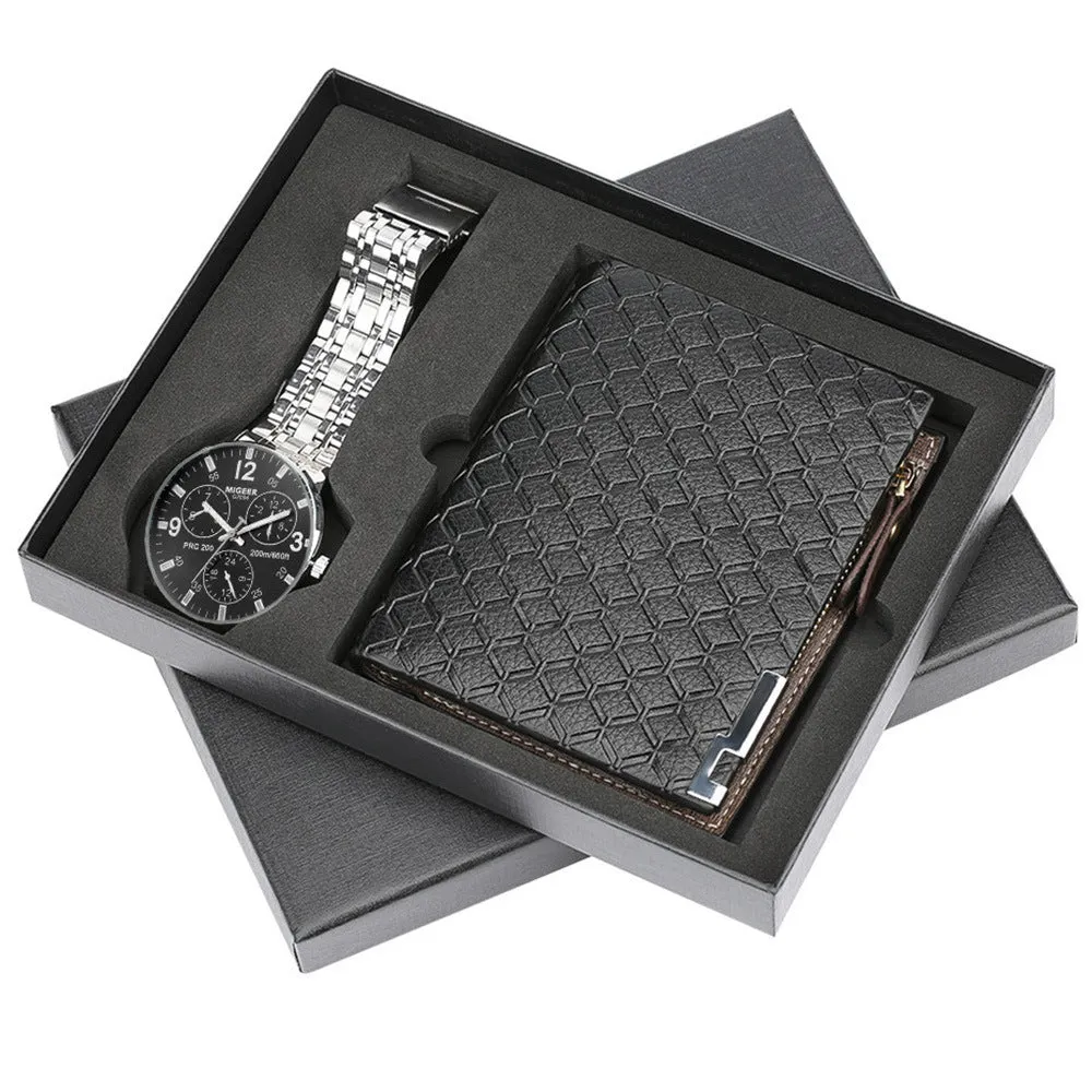 Men's gift set exquisite packaging watch   wallet set creative combination set