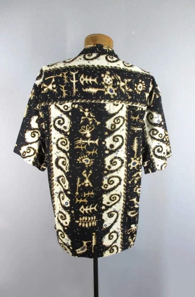 Men's Kanaka Maoli Petroglyphs Hawaiian Shirt XL