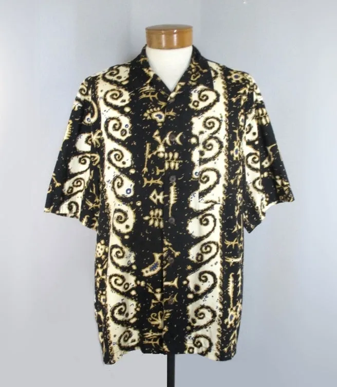 Men's Kanaka Maoli Petroglyphs Hawaiian Shirt XL
