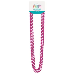 Metallic Bead Necklaces - Hot Pink
