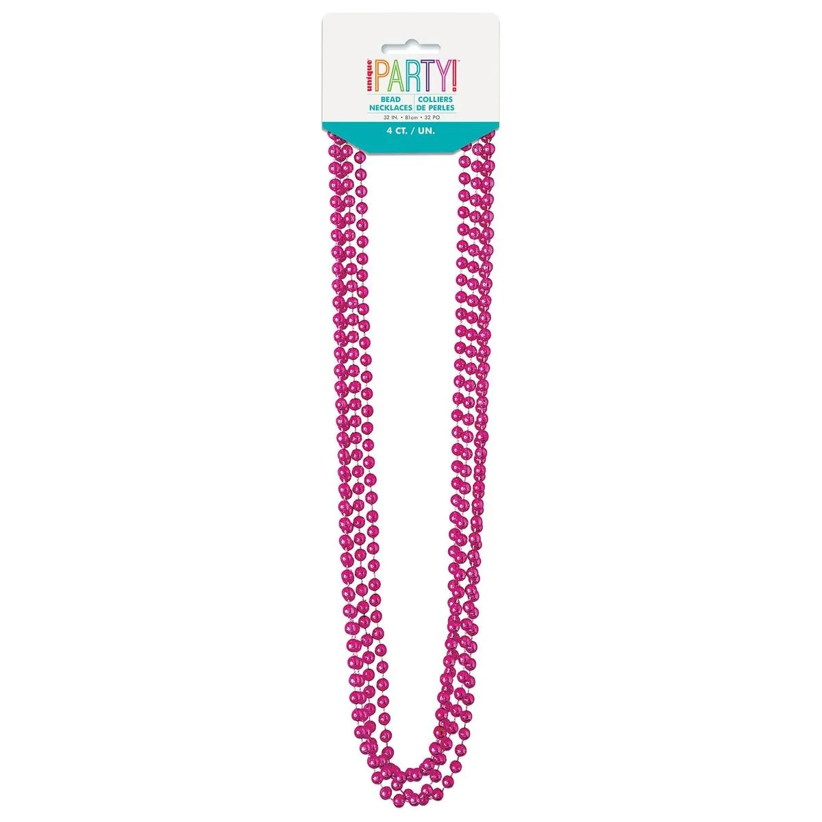 Metallic Bead Necklaces - Hot Pink