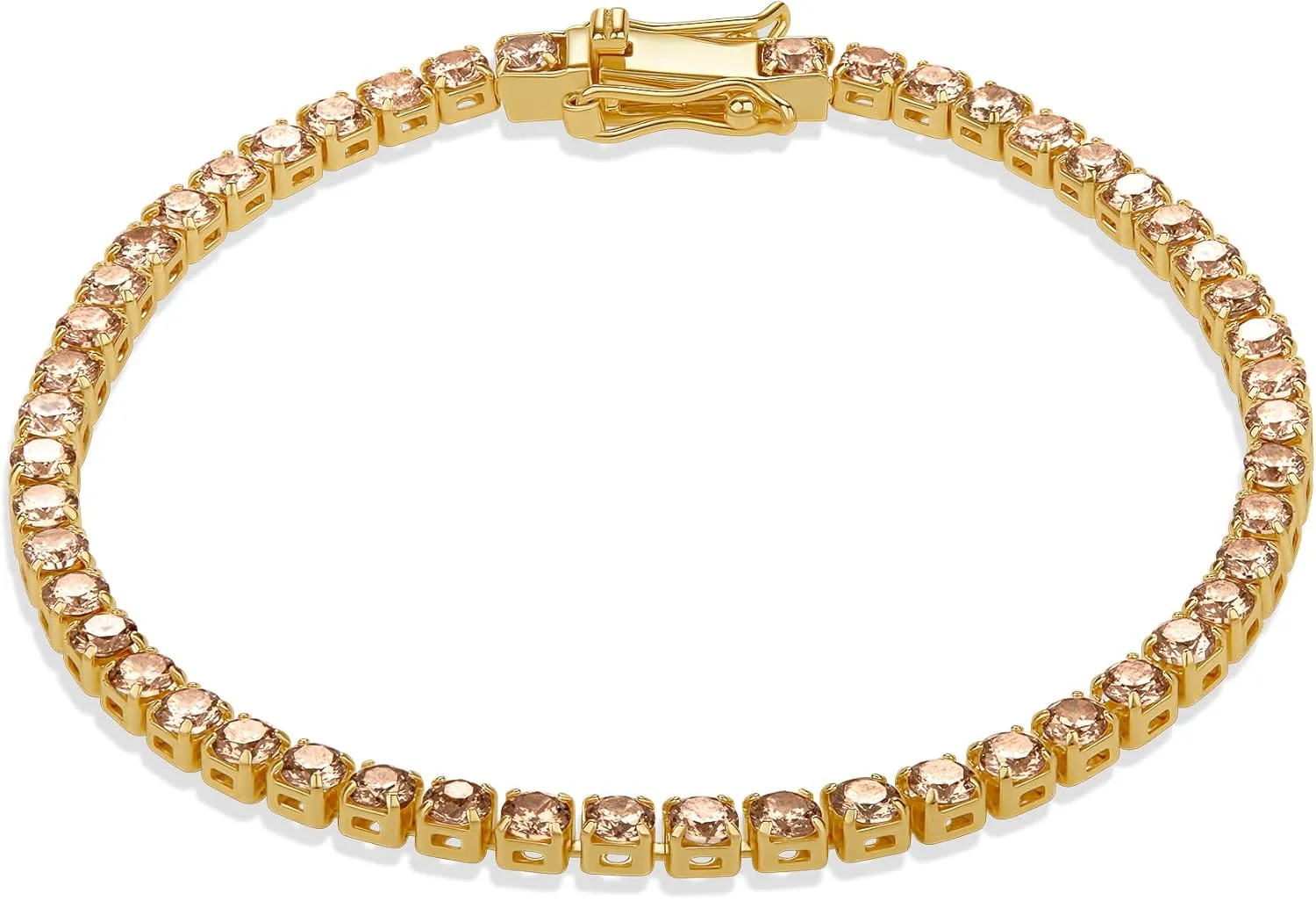 Milla 14K Gold Plated Cubic Zirconia Classic Tennis Bracelet - Gold Bracelets for Women - Purple Bracelets, Green Bracelets, Red Bracelets for Women & More - Size 7 Inch