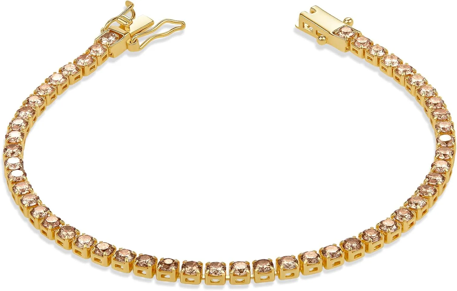 Milla 14K Gold Plated Cubic Zirconia Classic Tennis Bracelet - Gold Bracelets for Women - Purple Bracelets, Green Bracelets, Red Bracelets for Women & More - Size 7 Inch