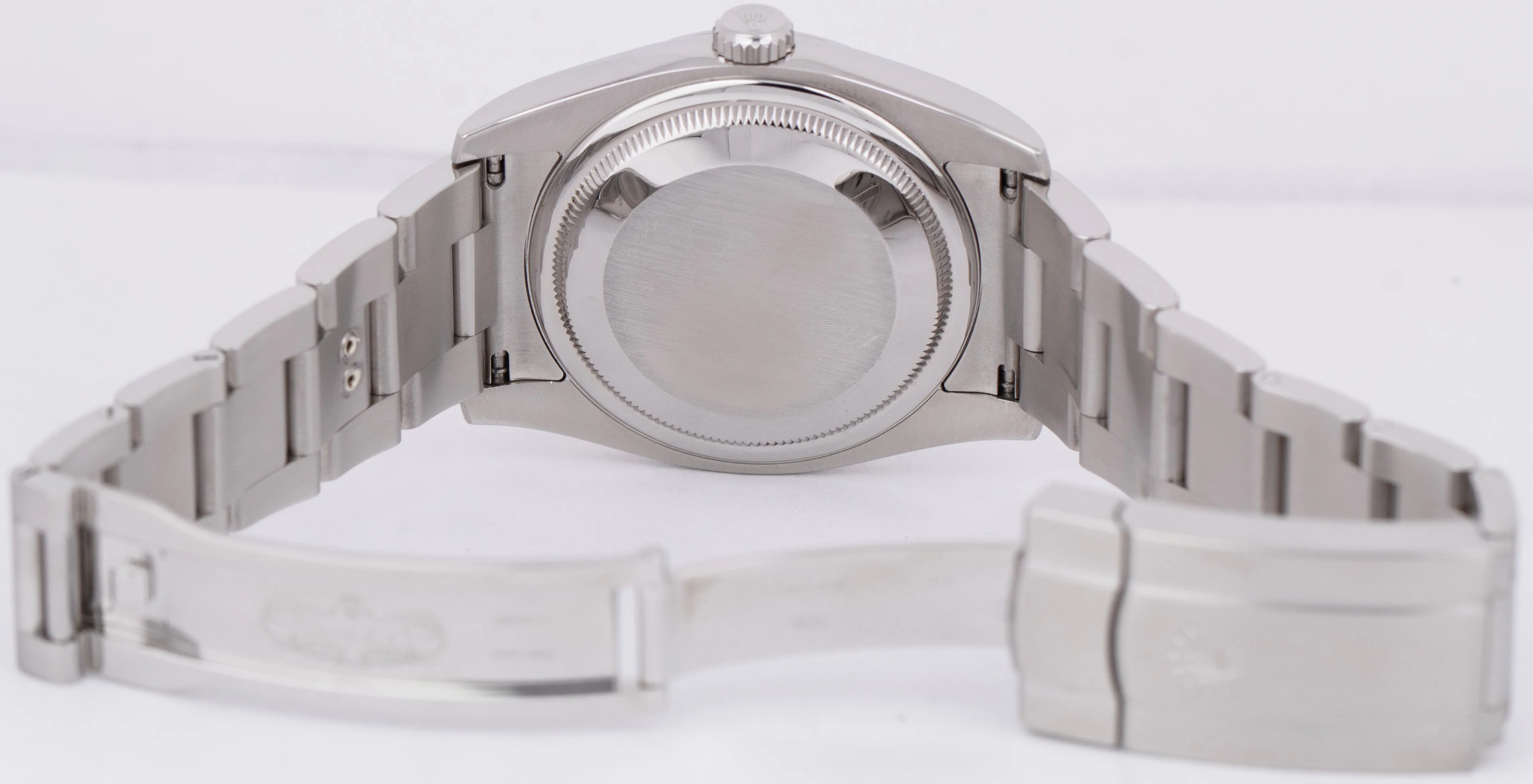 MINT Rolex Oyster Perpetual 36mm Silver Dial DOMINO Stainless Steel Watch 116000