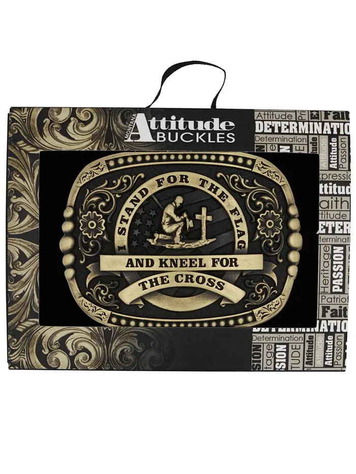 Montana Silversmiths A1040C Kneel For The Cross Buckle Brass