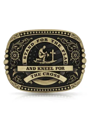 Montana Silversmiths A1040C Kneel For The Cross Buckle Brass