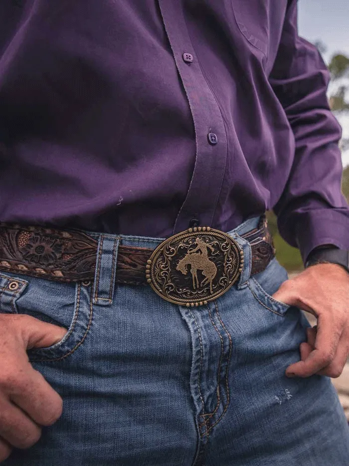 Montana Silversmiths A950 Bucking Bronc Attitude Buckle Bronze