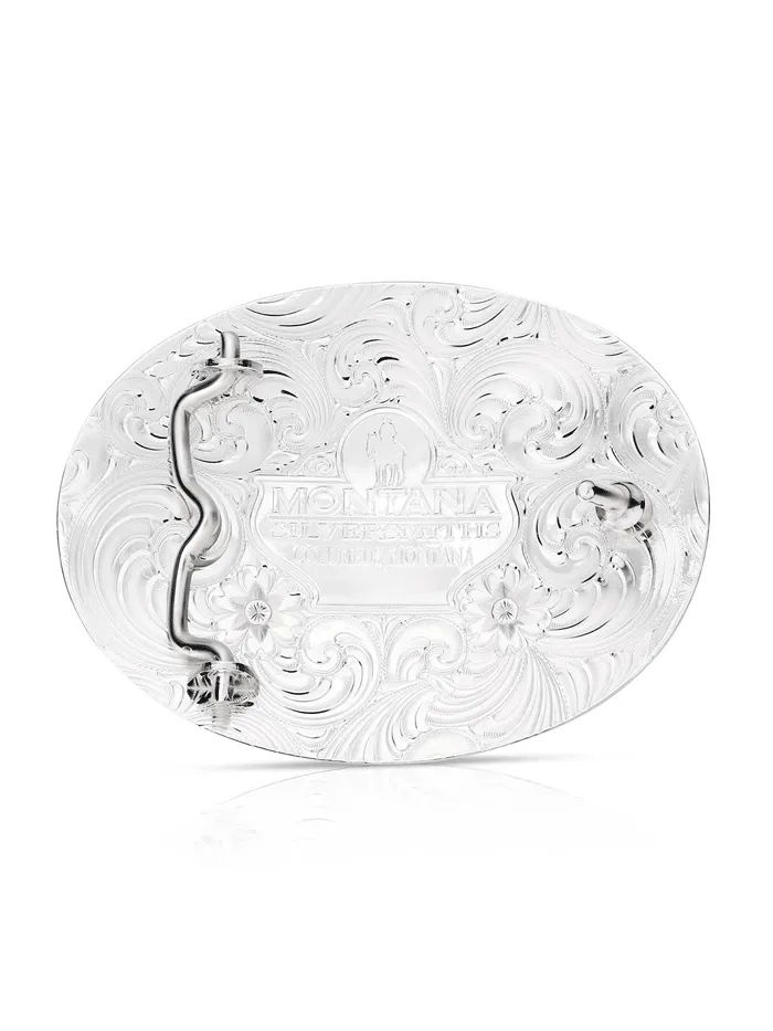 Montana Silversmiths AM53100-731M American Made Freedom Buckle with Christian Cowboy Silver