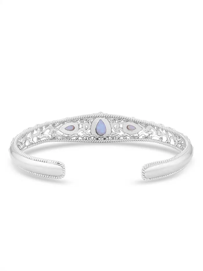 Montana Silversmiths BC5117 Womens Crystal Pools Cuff Bracelet Silver