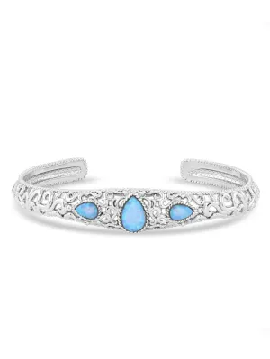 Montana Silversmiths BC5117 Womens Crystal Pools Cuff Bracelet Silver
