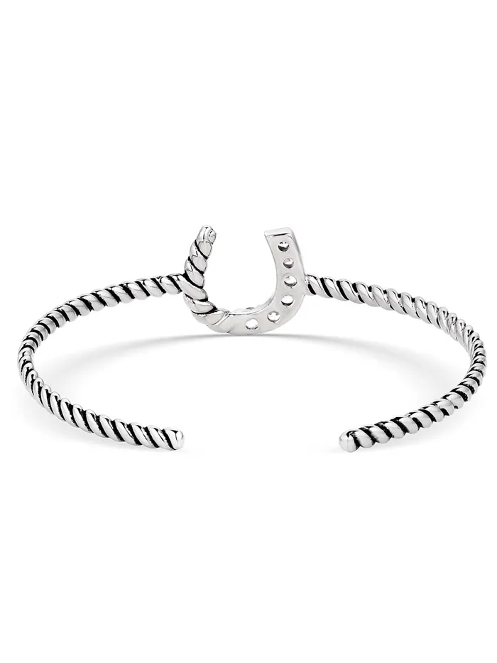 Montana Silversmiths BC5969 Womens Roping Luck Cuff Bracelet Silver