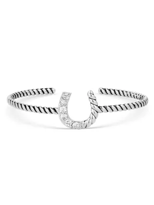 Montana Silversmiths BC5969 Womens Roping Luck Cuff Bracelet Silver