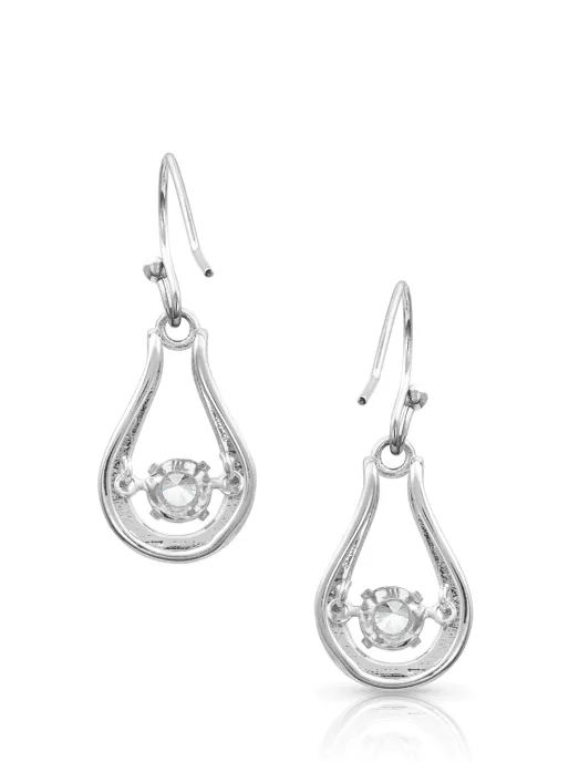 Montana Silversmiths ER4148 Womens Dancing Glassed Earrings Silver