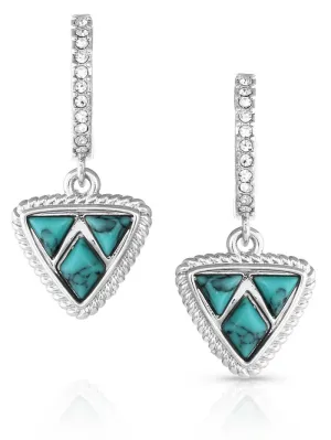 Montana Silversmiths ER5481 Womens High Noon Cobblestone Turquoise Earrings Silver