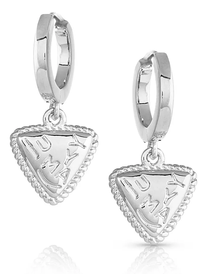 Montana Silversmiths ER5481 Womens High Noon Cobblestone Turquoise Earrings Silver
