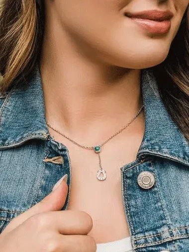 Montana Silversmiths NC5157 Womens Infinite Luck Turquoise Pendant Necklace Silver