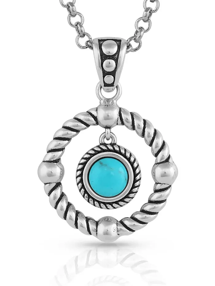 Montana Silversmiths NC5304 Womens Every Direction Turquoise Necklace Silver