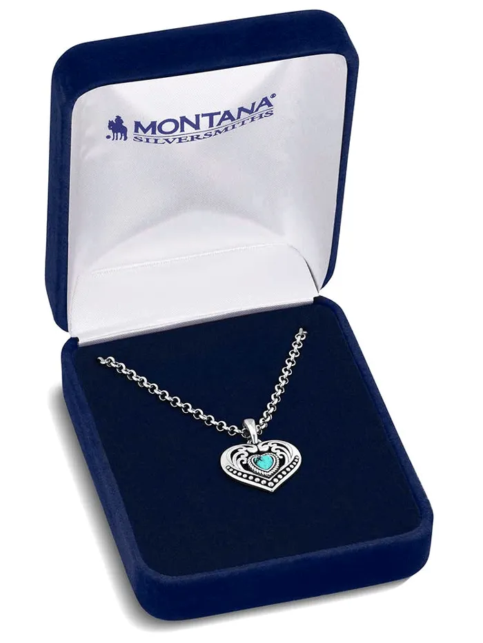 Montana Silversmiths NC6103 Womens Fierce Hearts Necklace Silver