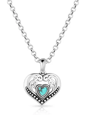 Montana Silversmiths NC6103 Womens Fierce Hearts Necklace Silver