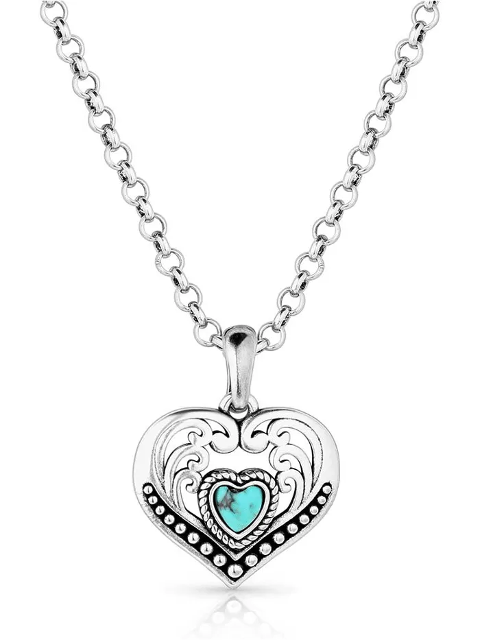 Montana Silversmiths NC6103 Womens Fierce Hearts Necklace Silver