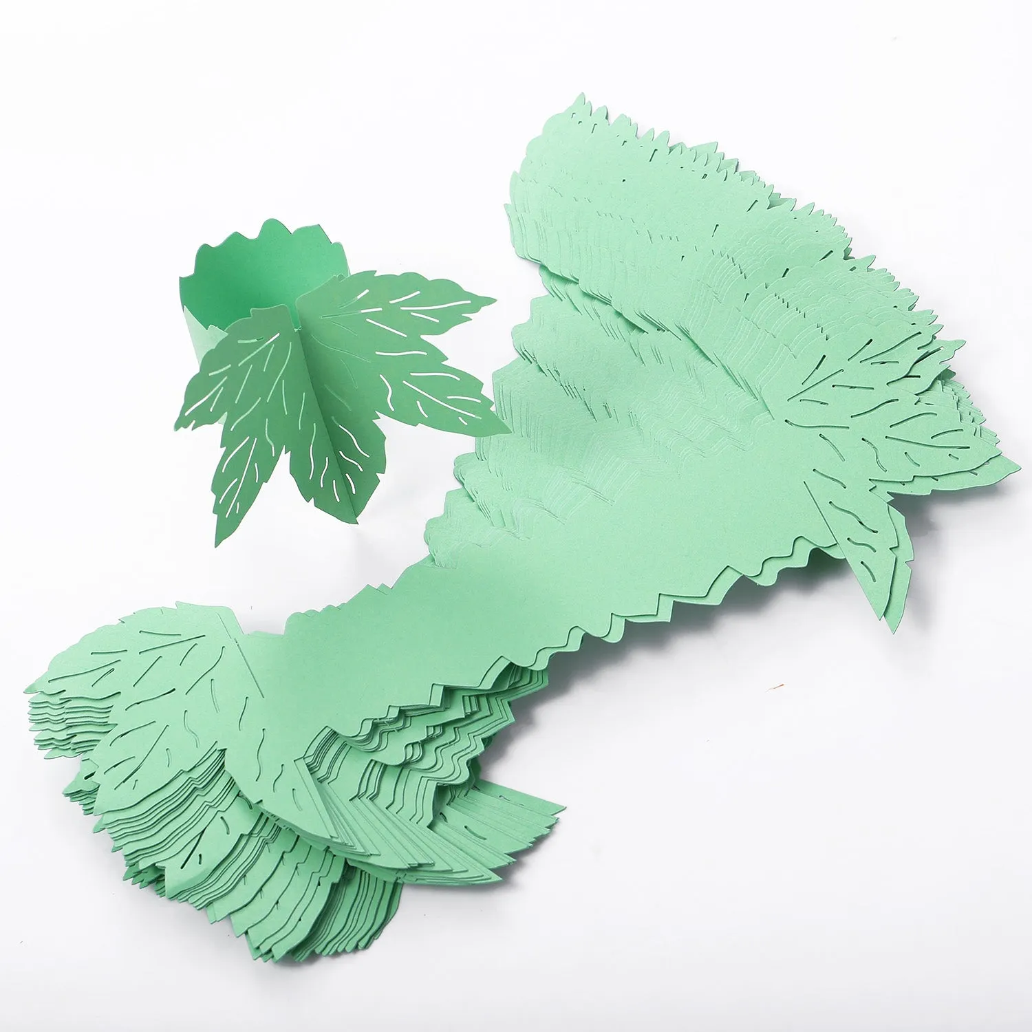 MORGIANA 50 Pieces Leaf Paper Napkin Rings, Disposable Fallen Leaves Napkin Rings for Weddings Party Serviette Table Decoration