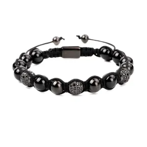 Natural Stone  Onyx ,Tiger Eye Beaded Macrame Bracelets