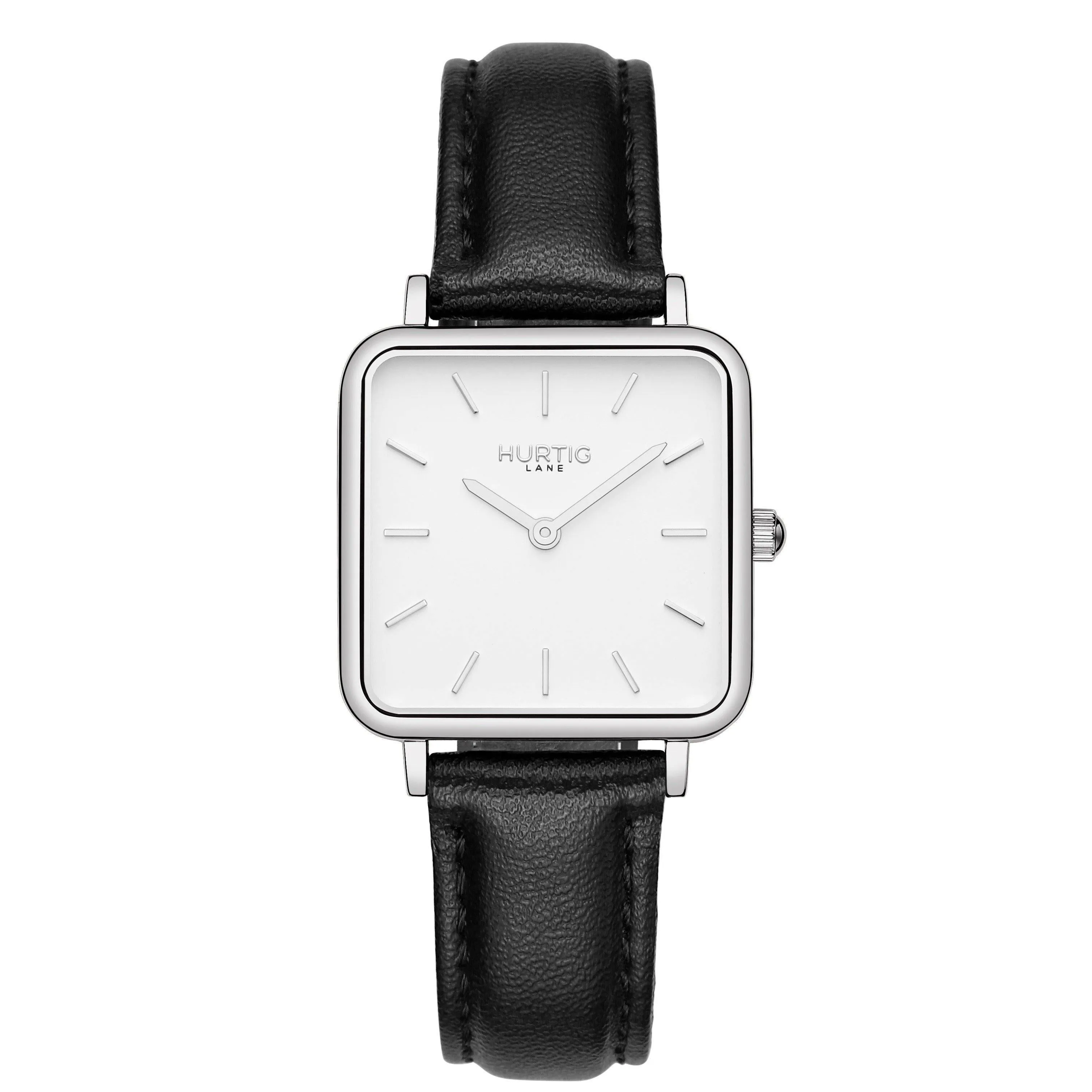 Neliö Square Stainless Steel Watch Silver, White & Gold