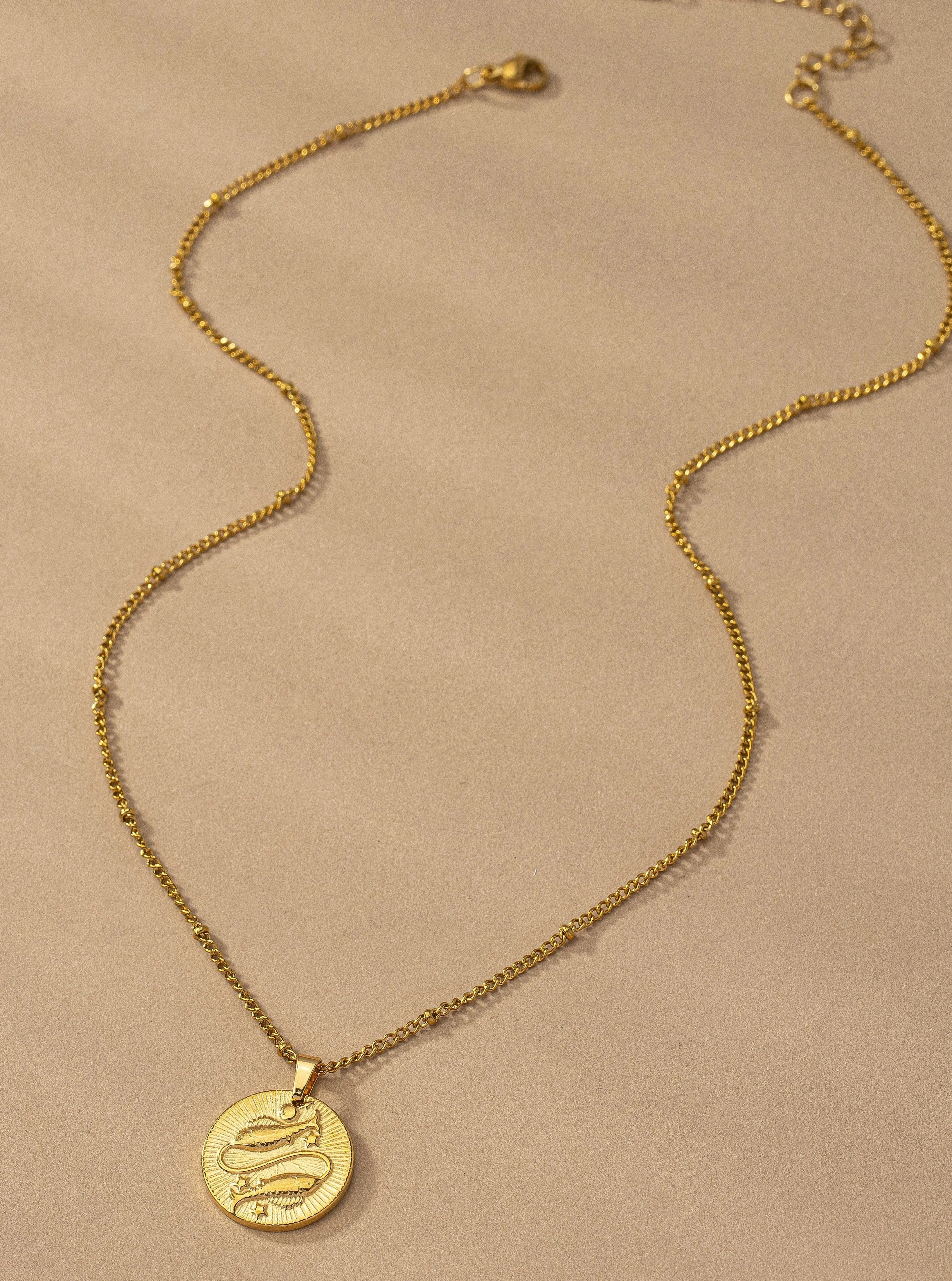 New Moon Zodiac Sign Necklace