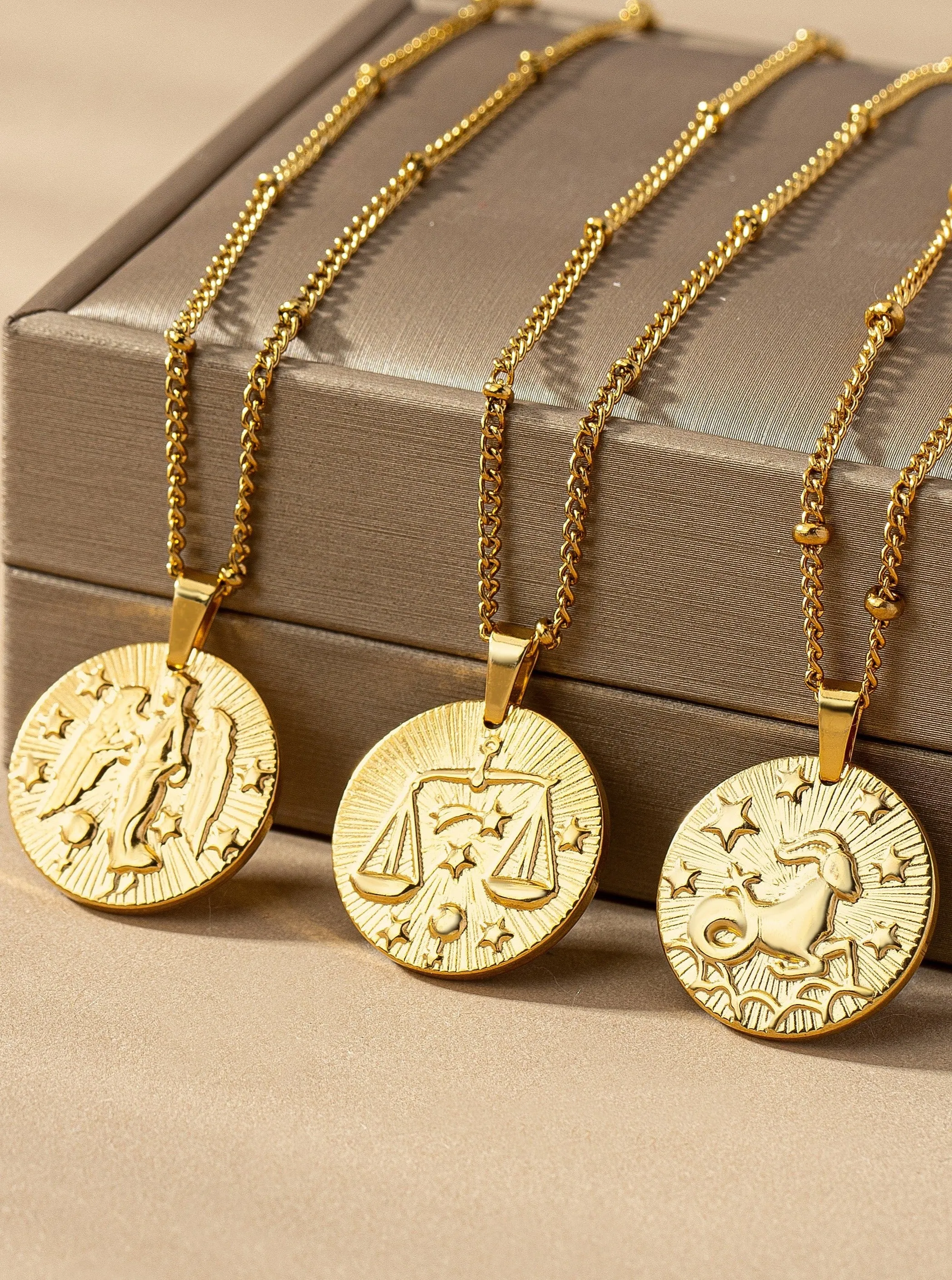 New Moon Zodiac Sign Necklace