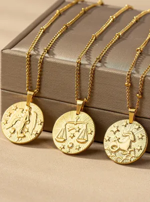 New Moon Zodiac Sign Necklace