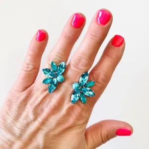 Ocean Waves Open Top Statement Leaf Ring