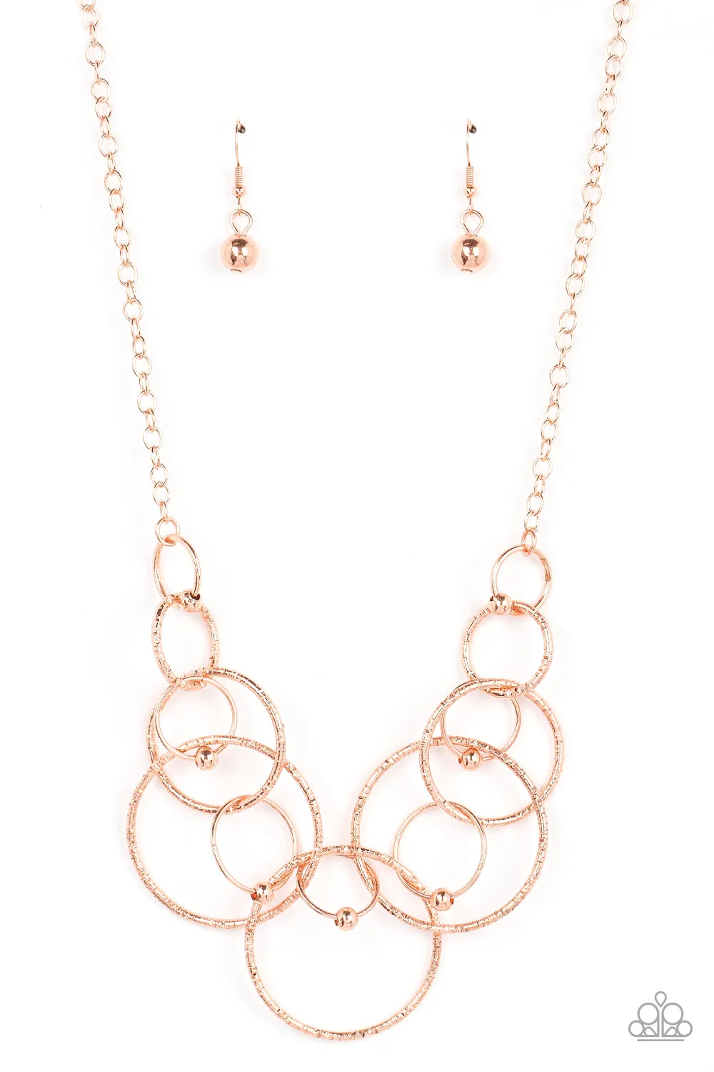 Open Door Jewelry - Encircled in Elegance - Copper Necklace - Paparazzi Accessories