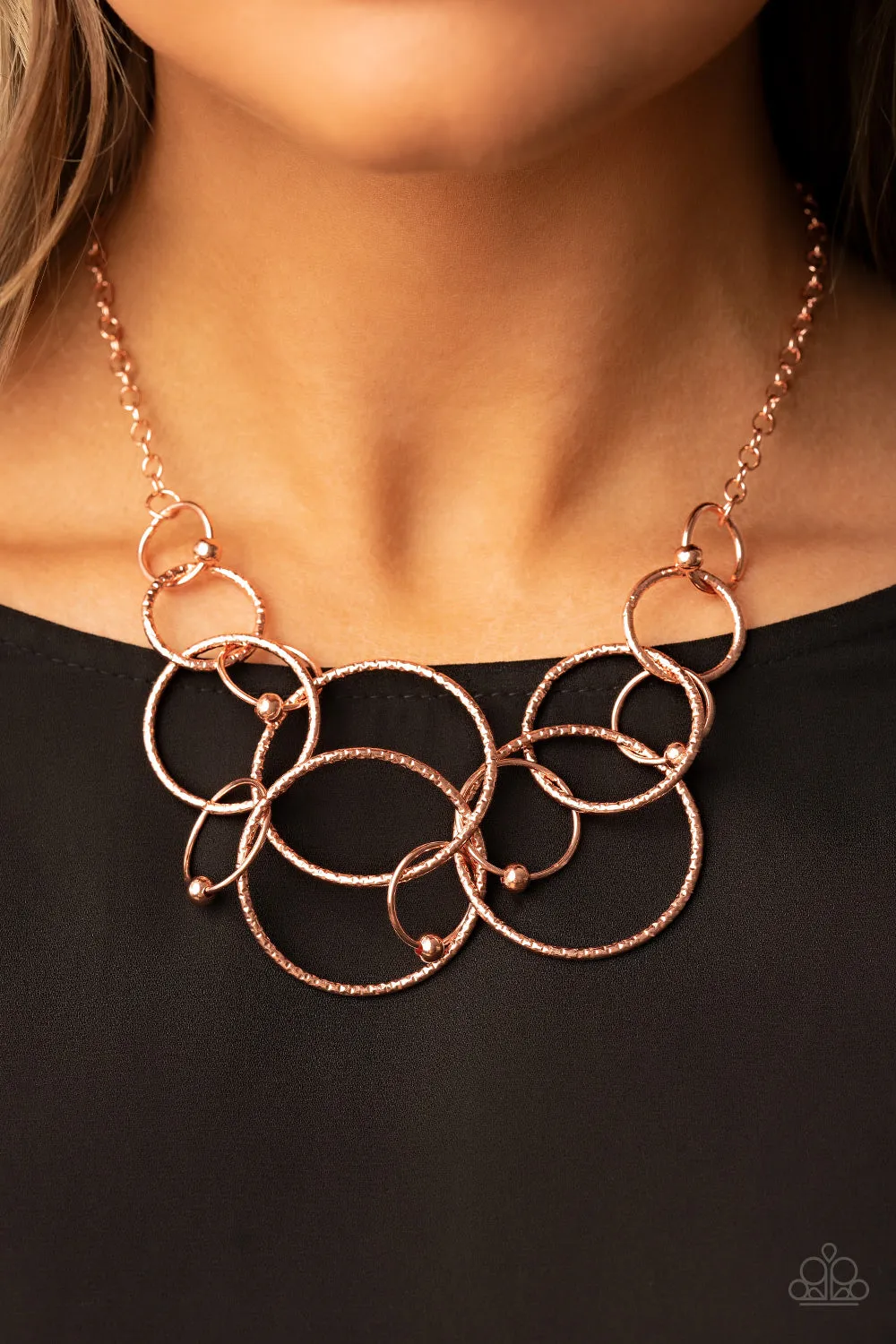 Open Door Jewelry - Encircled in Elegance - Copper Necklace - Paparazzi Accessories