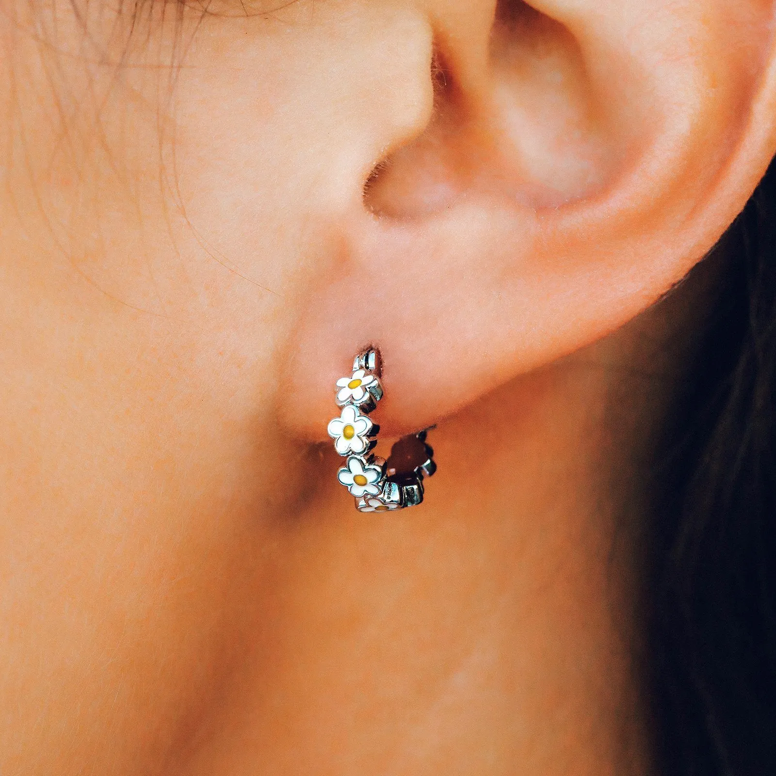 Painted Blooms Hoop Earrings